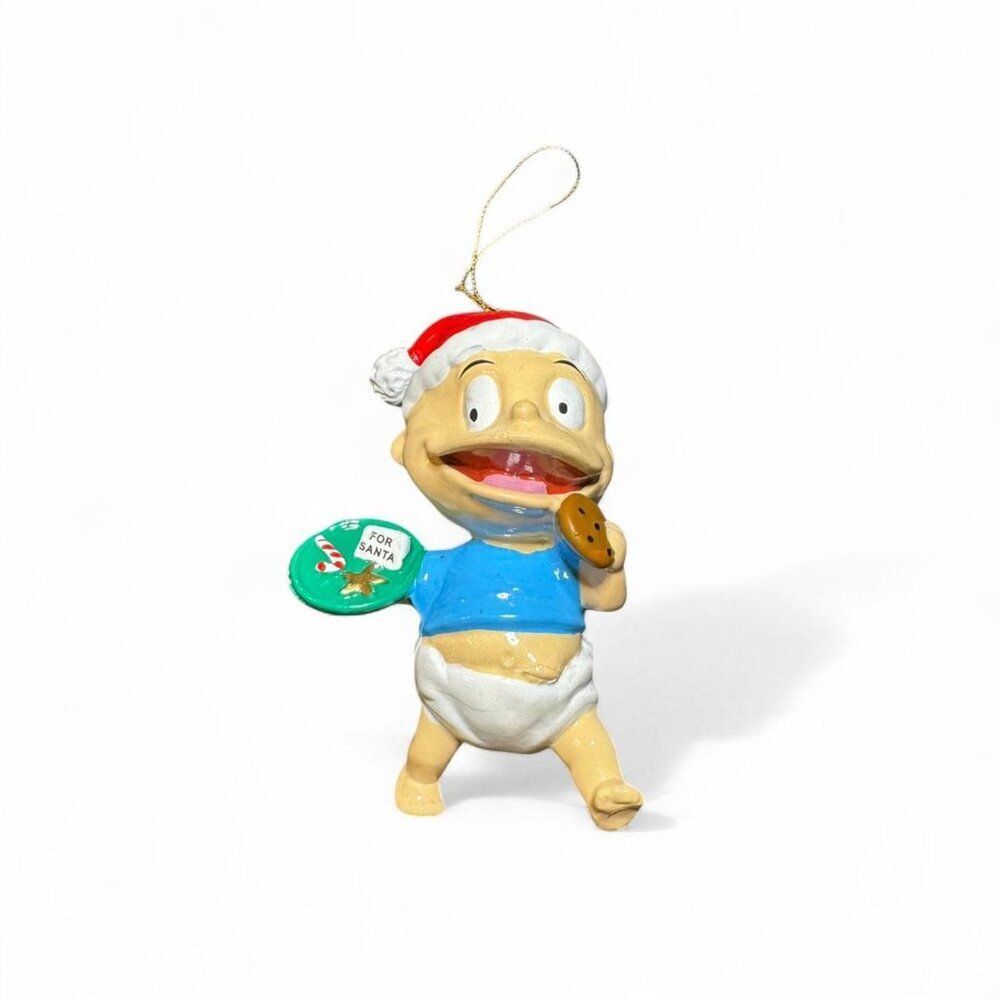 VTG 2003 Rugrats Tommy Pickles Christmas Ornament Santa Hat & Cookie Nickelodeon